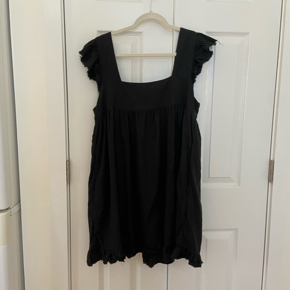 Aerie linen mini dress with ruffle detail